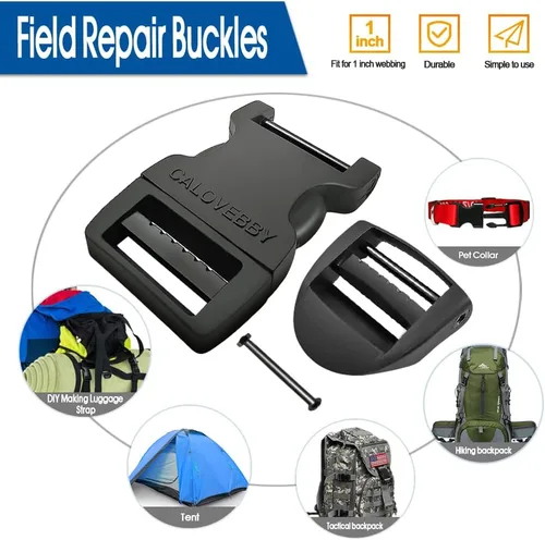 Vista 3 de Hebilla de liberación lateral rápida de 1 pulgada, clip ajustable sin costura, reemplazo de plástico para correas de nailon, cinturón de mochila 2