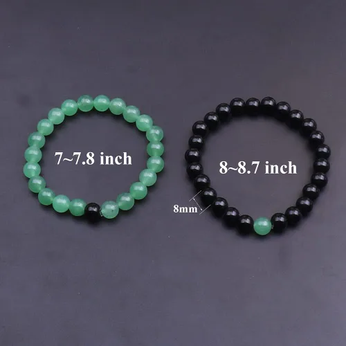 Vista 2 de KSQS - Pulseras para pareja de larga distancia (con cuentas de 516 de pulgada) para Navidad, cumpleaños, San Valentín
