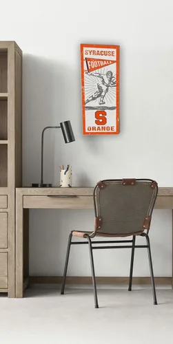 Vista 2 de KH Fan de los deportes 7"x 18" Syracuse Orange reproductor de clásico Wall Sign