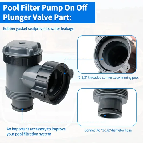 Vista 5 de Válvula de émbolo para piscinas Intex, conexión de válvula de émbolo, manguera de bomba de piscina de 38 compatibles, válvula de émbolo y salida