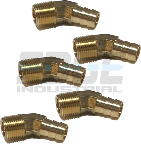 Vista 4 de Manguera de 1/2" ID a 3/8" macho NPT MNPT 45 grados latón codo montaje combustible/aire/agua/aceite/gas/WOG (cantidad 10)