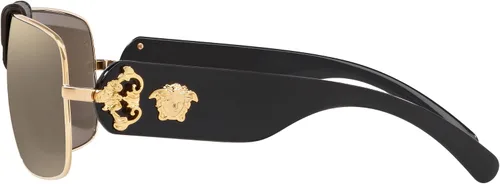 Vista 2 de Versace Gafas de sol para hombre, montura dorada, lentes doradas, 0.000 in, Oro