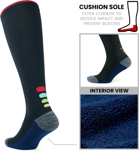 Vista 32 de GoWith Compression Socks for Men & Women, Cushioned 20-30 mmHg Graduated Compression Running Socks, Athletic Knee High Socks