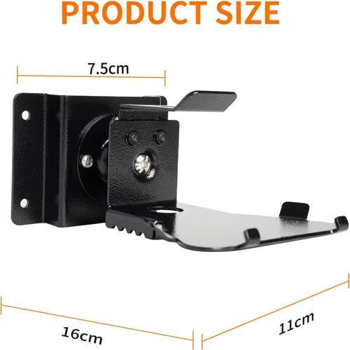 Vista 2 de shinar Soporte de pared de metal solo para Echo Show 5 (3.ª generación), gira hasta 360° / inclinación -70° / +70°, soporte de montaje compatible