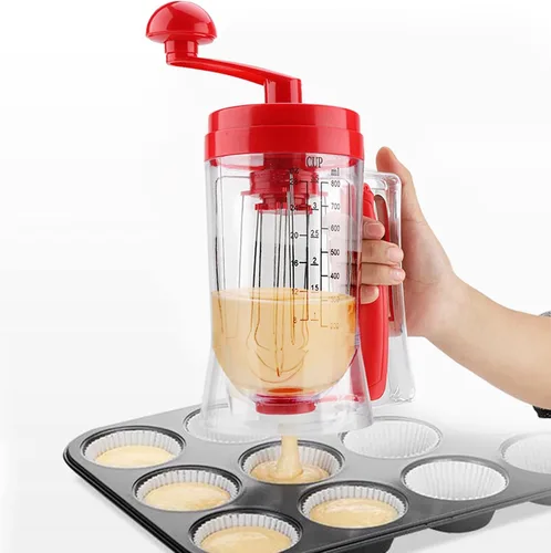 Vista 8 de Mezclador y dispensador de masa para panqueques, dispensador manual de mano para panqueques, magdalenas, mezclador, máquina para hornear