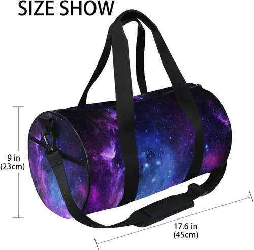 Vista 4 de Leideawo Bolsa redonda de gimnasio para mujeres y hombres, multifunción, viajes, entrenamiento, baile, natación, bolsa de deporte, Hermosa flor
