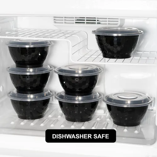 Vista 8 de Freshware Recipientes de comida (paquete de 120) cuencos de plástico con tapas para sopa y ensalada, contenedores de almacenamiento de alimentos