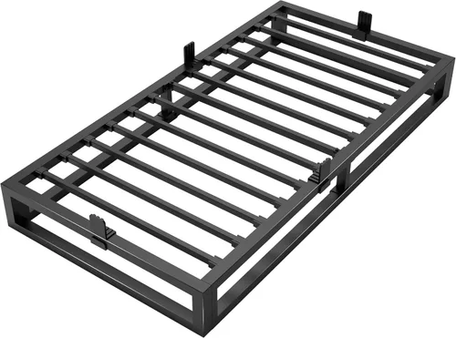 Vista 18 de Bilily Marco de cama individual de 14 pulgadas con soporte de listones de acero resistente, plataforma de metal resistente para colchón