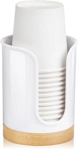 Vista 6 de Dispensador de vasos de baño - Portavasos pequeño para tazas de baño Dixie de 3 oz, tazas de enjuague bucal, dispensador de tazas de 3 a 4 onzas