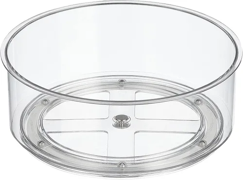 Vista 7 de mDesign Lazy Susan - Plato giratorio de plástico para cocina/baño, despensa, refrigerador, armarios u organización de mostradores, organizador