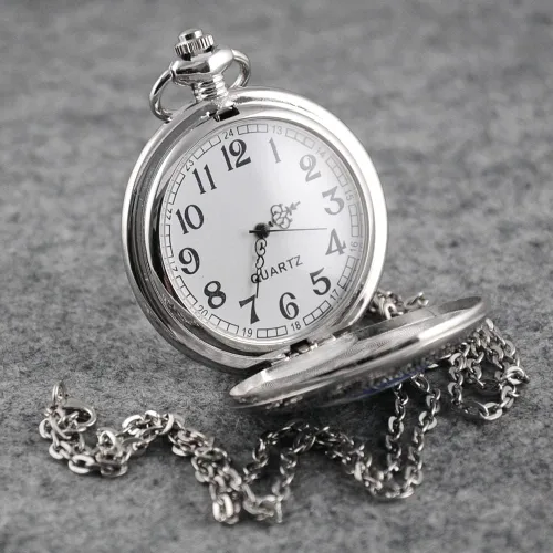 Vista 9 de VIGOROSO Relojes de bolsillo de plata Steampunk con pintura esmaltada de pájaro de peonía de cuarzo en caja