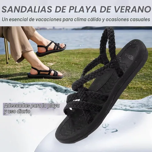 Vista 8 de MEGNYA – Sandalias para mujer, cómodas, planas, con soporte de arco, impermeables, para caminar, senderismo, viajes, bodas, playas y lugares
