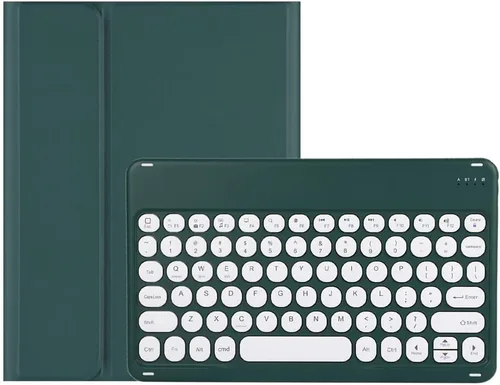 Vista 11 de Bonita funda de teclado compatible con iPad de 9ª, 8ª, 7ª generación de 10.2 pulgadas, Air 3ª generación/Pro de 10.5 pulgadas, funda de teclado rojo