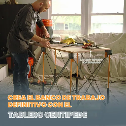 Vista 8 de BORA Centipede Workstand CK625 76 cm X 61 cm X 122 cm Soporte de trabajo Centipede de acero con caballete de sierra y accesorios adicionales