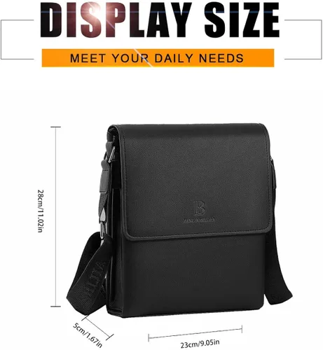 Vista 2 de Leathario Bolso de hombro para hombre, de cuero auténtico, pequeño bolso de mensajero para hombre, bolso cruzado para hombre, bolso de viaje