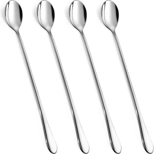 Vista 9 de Rainspire Cucharas de café de 9 pulgadas de largo para barra de café, agitadores de café, cuchara de helado, cucharas de té, cuchara larga de acero