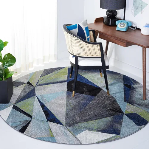 Vista 30 de SAFAVIEH Porcello Collection - Alfombra decorativa de 2 pies 3 pulgadas x 4 pies, gris claro y naranja, diseño abstracto moderno, no desprende