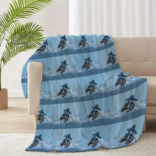 Vista 16 de Manta de forro polar suave para regalo de motocicletas de motocross, manta acogedora de franela, aire acondicionado, 50x40 pulgadas para niños