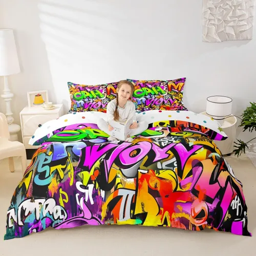 Vista 14 de Erosebridal Juego de ropa de cama con pelota de tenis para niños, funda de edredón con temática de juegos deportivos, tamaño individual para niños