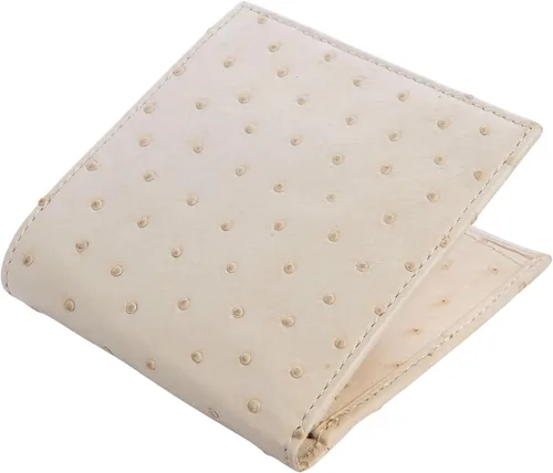 Vista 4 de Carteras de piel de avestruz auténtica, color blanco marfil