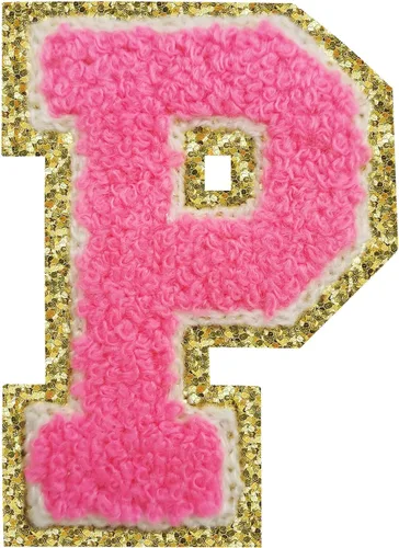 Vista 47 de 3Pcs Letter Patches Varsity Glitters Chenille,SPRT Iron on Blue Letter Patch,Alphabet Cloth Patch for Team Costume Decoration 3.1in Height S