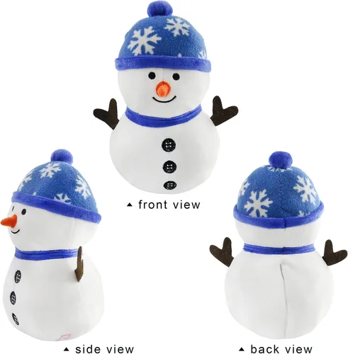 Vista 5 de BSTAOFY Muñeco de nieve musical con luces LED, animal de peluche navideño que se ilumina, juguete de peluche suave y adorable que canta, compañeros