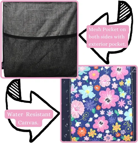 Vista 10 de NGIL Bolsa de comestibles reutilizable extra grande plegable de gran tamaño para comestibles, almacenamiento, picnic, playa, Estampado