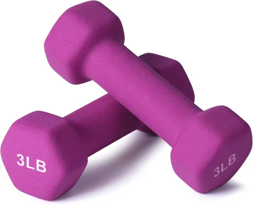 Vista 24 de Portzon Mancuernas de neopreno con agarre antideslizante para ejercicio de entrenamiento corporal total y tonificación muscular, compatible con 2
