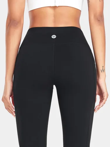 Vista 4 de IBL Leggings suaves para mujer con bolsillos de 27 pulgadas, pantalones de compresión de cintura alta para entrenamiento y yoga