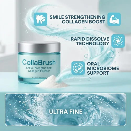 Vista 3 de Collabrush Proteína de colágeno en polvo, Pasta dental de colágeno + hidroxiapatita en polvo para el cuidado de las encías, Proteína de colágeno