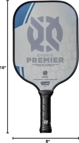 Vista 8 de Onix Evoke Premier - Paleta de pickleball aprobada por USAPA - Raquetas de pickleball rojas y azules - Opciones de peso y color disponibles