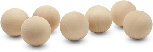 Vista 9 de Bolas de madera pequeñas de 1-3/4 pulgadas, paquete de 10 bolas de madera para manualidades y proyectos de bricolaje, bolas de madera de abedul
