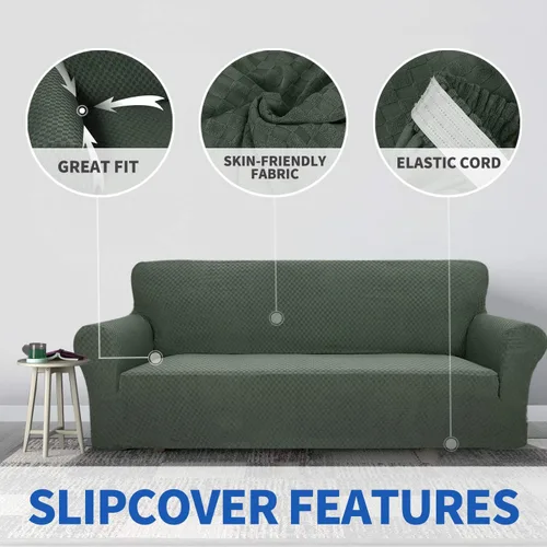 Vista 5 de ZNSAYOTX 1 Funda de silla Jacquard para sala de estar, funda de silla de alta elasticidad con brazos, antideslizante, apta para mascotas, funda