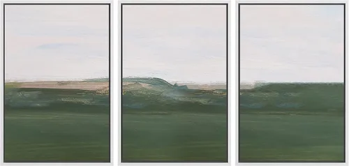 Vista 20 de SIGNWIN Lienzo enmarcado para pared, juego de arte sereno de pantanos con humedales verdes e ilustraciones de agua tranquila, arte moderno