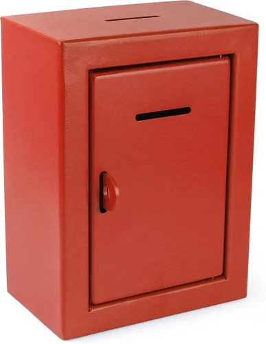 Vista 15 de Caja de Donación de Metal - Caja de Sugerencias con Ranura y Cerradura - Caja de Seguridad para Dinero - Caja de Depósito Segura - Caja