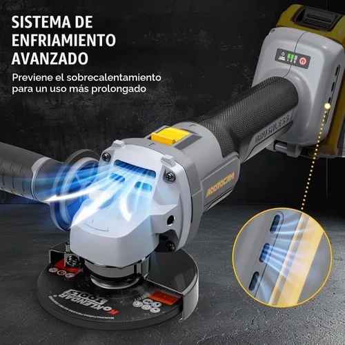 Vista 7 de Amoladora Angular, sin escobillas de 20 V, inalámbrica, 4-1/2 pulgadas, compatible con batería Dewalt (sin batería), con rueda de esmeril de metal