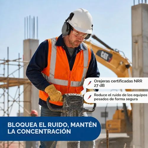Vista 5 de Ridgeline - Casco de seguridad estilo gorra con orejeras incluidas, casco blanco
