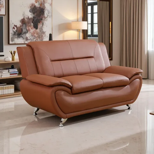 Vista 20 de A Ainehome Moderno juego de muebles de sala de estar de piel sintética, sofá modular de 6 asientos con sofá biplaza y silla (negro)