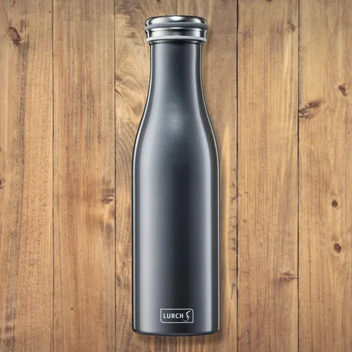 Vista 7 de Lurch Alemania Botella térmica para bebidas frías y calientes hecha de acero inoxidable de doble pared (antracita metálica, 16, oz. 0.5l)