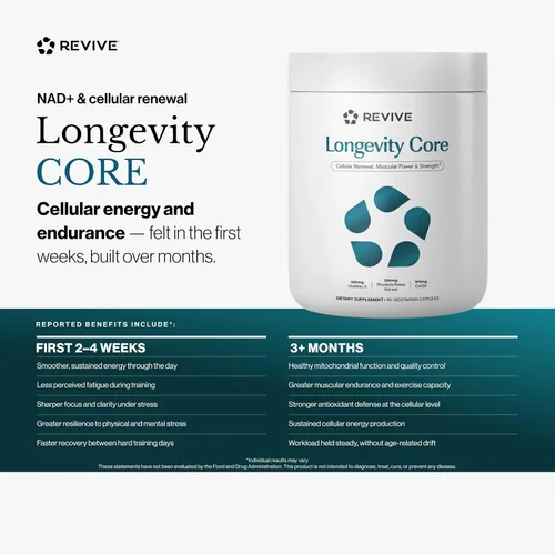 Vista 3 de Revive MD Longevity Core Suplemento para el envejecimiento saludable, 30