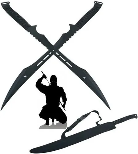 Vista 3 de Machete de espiga completa grande de acero inoxidable de 27 pulgadas, espada de agente secreto ninja con funda
