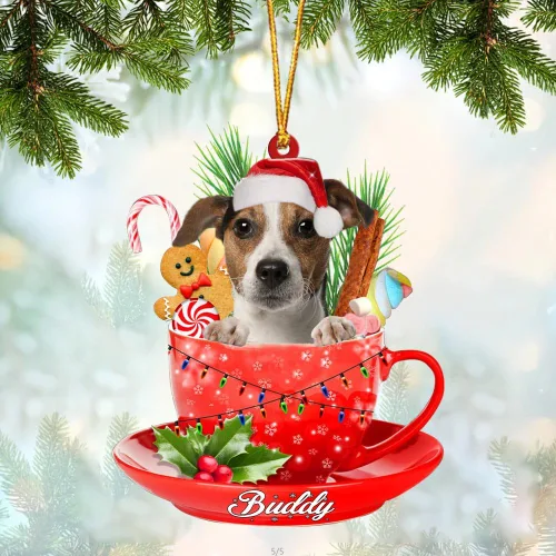 Vista 82 de Alaskan Malamute - Adorno de tetera de perro sentado en una tetera de Navidad, adorno de Navidad con nombre personalizado, adorno de automóvil