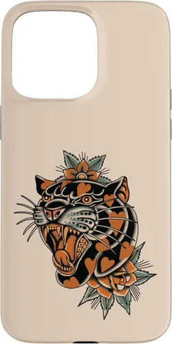 Vista 31 de American Traditional Panther with Hearts Old School Tattoo Case para iPhone 17