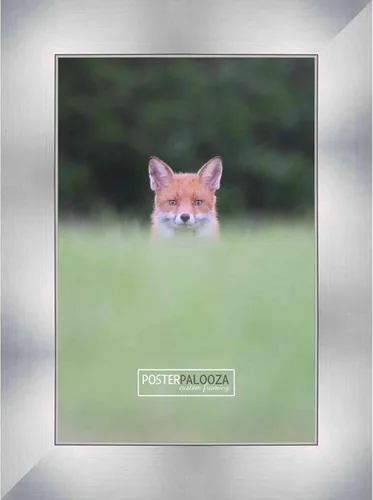 Vista 13 de Poster Palooza 5x5 Inch Contemporary Silver Complete Wood Square Picture Frame with UV Acrylic Plexiglass, Foam Board Backing & Hardware Included