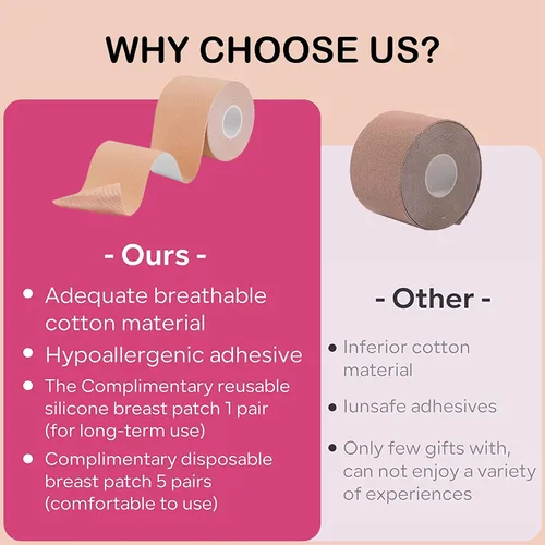 Vista 3 de Cinta adhesiva para pechos, cinta de levantamiento de senos instantáneo, reemplazo de sujetadores sin tirantes para mujeres y sujetador adhesivo