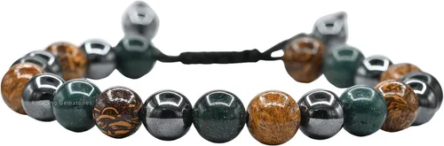 Vista 24 de Amazing Gemstone Pulsera de control de ira – Howlita Amazonita Lava Juego de pulseras para hombres y mujeres, curativa, calmante, ansiedad, alivio