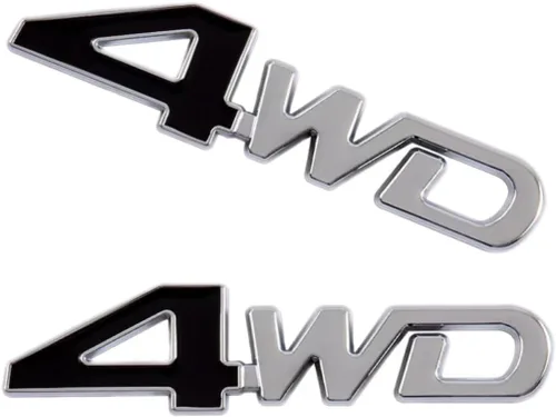 Vista 5 de 2 unidades 4WD negro/cromo aleación de aluminio auto parachoques parachoques parachoques etiqueta adhesivo (negro plateado)