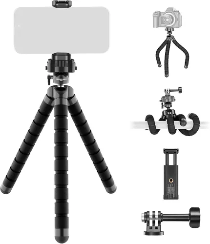 Vista 9 de NEEWER Trípode magnético flexible para teléfono compatible con Magsafe iPhone 15 Pro Max 14 Series Android, Mini Vlog Soporte de trípode
