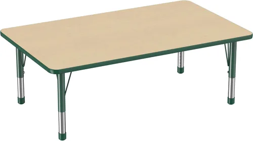 Vista 106 de FDP - Mesa rectangular para actividades escolares y aulas (24 x 36 pulgadas), patas gruesas para niños pequeños, altura ajustable de 15 a 24