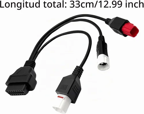 Vista 3 de 1 unids 3 en 1 OBD2 Cable de diagnóstico de 16 pines OBD2 adaptador a 3/4/6 pin herramienta de escáner de cable compatible con Yamaha Moto Guzzi